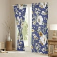 thumbnail image 3 of jejeloiu Retro Rustic Flower Black Out Curtains,Natural Plant Curtains Pack of 2 (42x63 Each),White Floral Bedroom Curtains For Girls Kids,Super Cozy Room Decor, 3 of 6