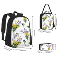 thumbnail image 2 of Pofeuu Lavender Flowers Print Backpack Travel Backpacks With Lunch Bag Pencil Bag Set 3 pcs Set Cartoon Backpack, 2 of 7