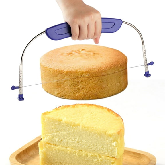 Yesbay Kitchen Layered Cake Cutter Stainless Steel Wire Plastic Handle Adjustable Sharp Blade Large Size Cake Leveling Slicer Baking Supplies Tool