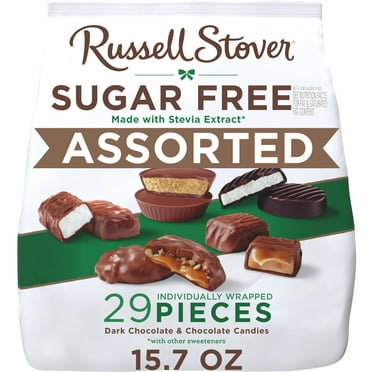 Russell Stover Chocolates Sugar Free Asstorted Chocolates Gusset Bag 15.7oz (29 Pieces)