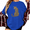 1-Blue, variant on Women's Gray Sitting Cheetah Profile Silhouette Graphic Short Sleeve T-Shirt Relaxed Fit Top