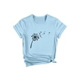 thumbnail image 3 of STARVNC Women Dandelion Heart Graphic Short Sleeve Round Neck Top, 3 of 7