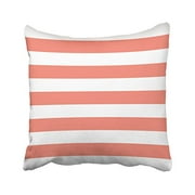 RYLABLUE Square Throw Pillow Covers Retro Coral Nautical Stripes Outdoor Pillowcases Polyester 18 X 18 Inch With Hidden Zipper Home Sofa Cushion Decorative Pillowcase