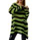 thumbnail image 5 of Sunloudy Camisa ahuecada para mujer, manga larga, cuello redondo, corte a rayas, tejido, informal, fiesta, otoño, primavera, tops Sunloudy  Tamaño medio, 5 of 8