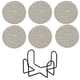thumbnail image 2 of Juego de Manteles Individuales y Posavasos Redondos de Algodón Tejido | 6 Salvamanteles Antideslizantes y Resistentes Al Calor para Mesa de Comedor y Encimera de Cocina | 10 Cm con Soporte | Gris, Ca, 2 of 6
