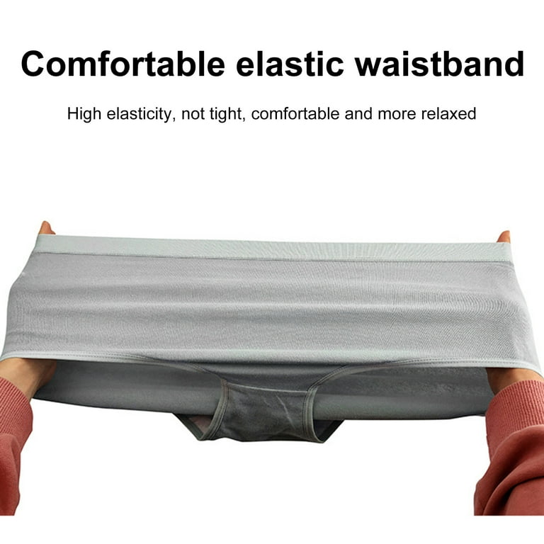 rygai Women Underwear Breathable Mid Waist Elastic Korean Style Girl  Underpants Intimates for Daily Wear,Skin Color L 