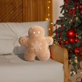 thumbnail image 1 of Almohada navideña de hombre de jengibre de peluche, juguete decorativo suave de 14,17 pulgadas, decoración navideña para sofá, cama, fiesta,, 1 of 8