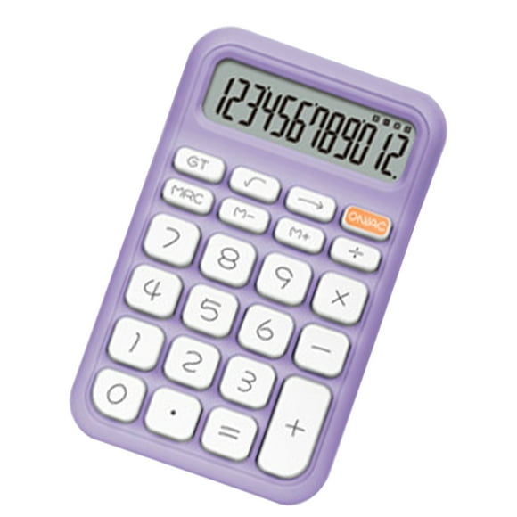 Portable Calculator, Large Key Design, Wear Avoidant, 12 Digit Display Suitable for Office, School, Business, ABS Material