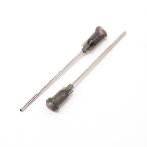 Plastic Fluid Precision Blunt Needle Dispense Tips with 304 Stainless Steel Pin Gray 6.75x0.77cm Inner Diameter: 0.42cm Pin: 1.6mm