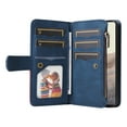 thumbnail image 2 of Multifunctional Case for Google Pixel 6,[RFID Blocking] 9 Credit Cards Holder with Wrist Strap, Premium PU Leather Zipper Wallet Purse Magnetic Flip Phone Cover for Google Pixel 6, Blue, 2 of 12