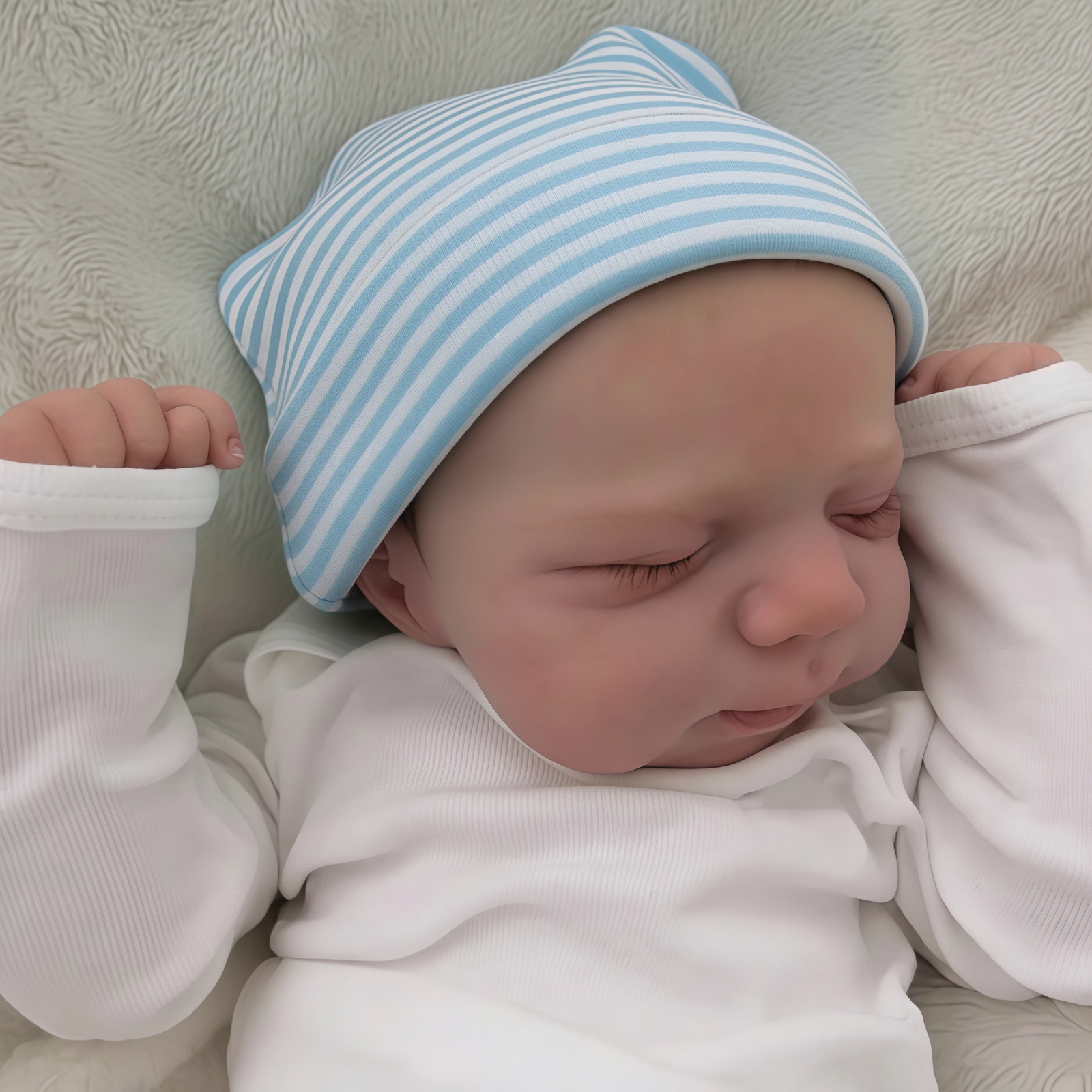 19 Inch adorable reborn baby doll - realistic details, hand-painted appearance, cute and real - perfect for collection and gift giving