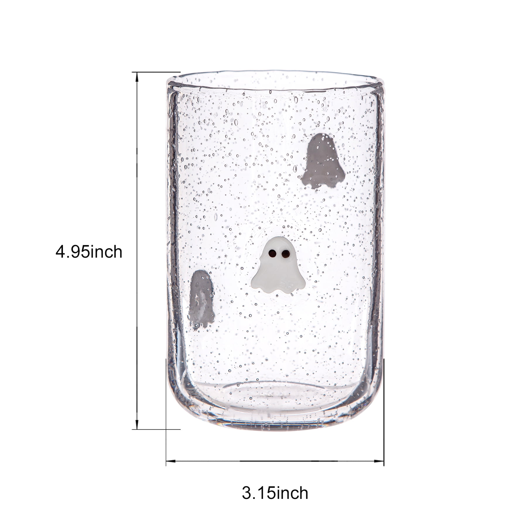 Way to Celebrate 16 oz Ghost Charm Drinking Glass, 2-Pack