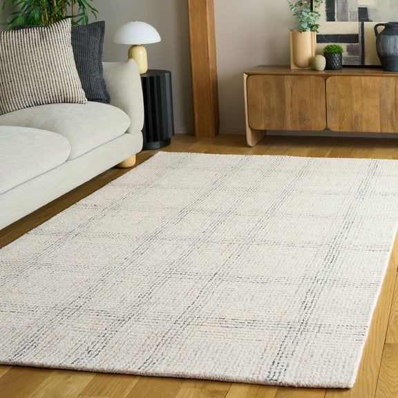 SAFAVIEH Abstract Anderson Plaid Area Rug, Ivory/Gold, 5' x 8'