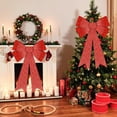 thumbnail image 4 of Guvpev Christmas Tree Topper Bows for Christmas Tree, 16x24 In Glitter Pink Christmas Bows, Glitter Christmas Decorations, Xmas Bows for Indoor Outdoor Home Holiday Party Decorations, 4 of 16