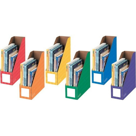Fellowes Bankers Box 4" Magazine File Holder, Assorted Colors, 6pk