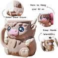 thumbnail image 3 of Aorsher Highland Cow Ice Cream Pint Holder, Leak Proof Cooler Sleeve for Beer Can & Popsicles, Cute Animal Design, Insulated Cozy Cover with Handle, Perfect Gift for Cartoon Lovers (Light Brown), 3 of 6