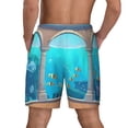 thumbnail image 2 of Lsque Mens Swim Trunks Underwater Aquarium Arches Pattern - Bathing Suit Compression Liner - Beach Swim Shorts Swimwear - (S-3XL) - Stretch Quick Dry -Large, 2 of 9