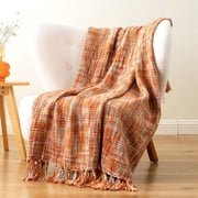 Orange Throw Blanket for Couch,Decorative Fall Blanket,Halloween Throws for Home Decor,50x60