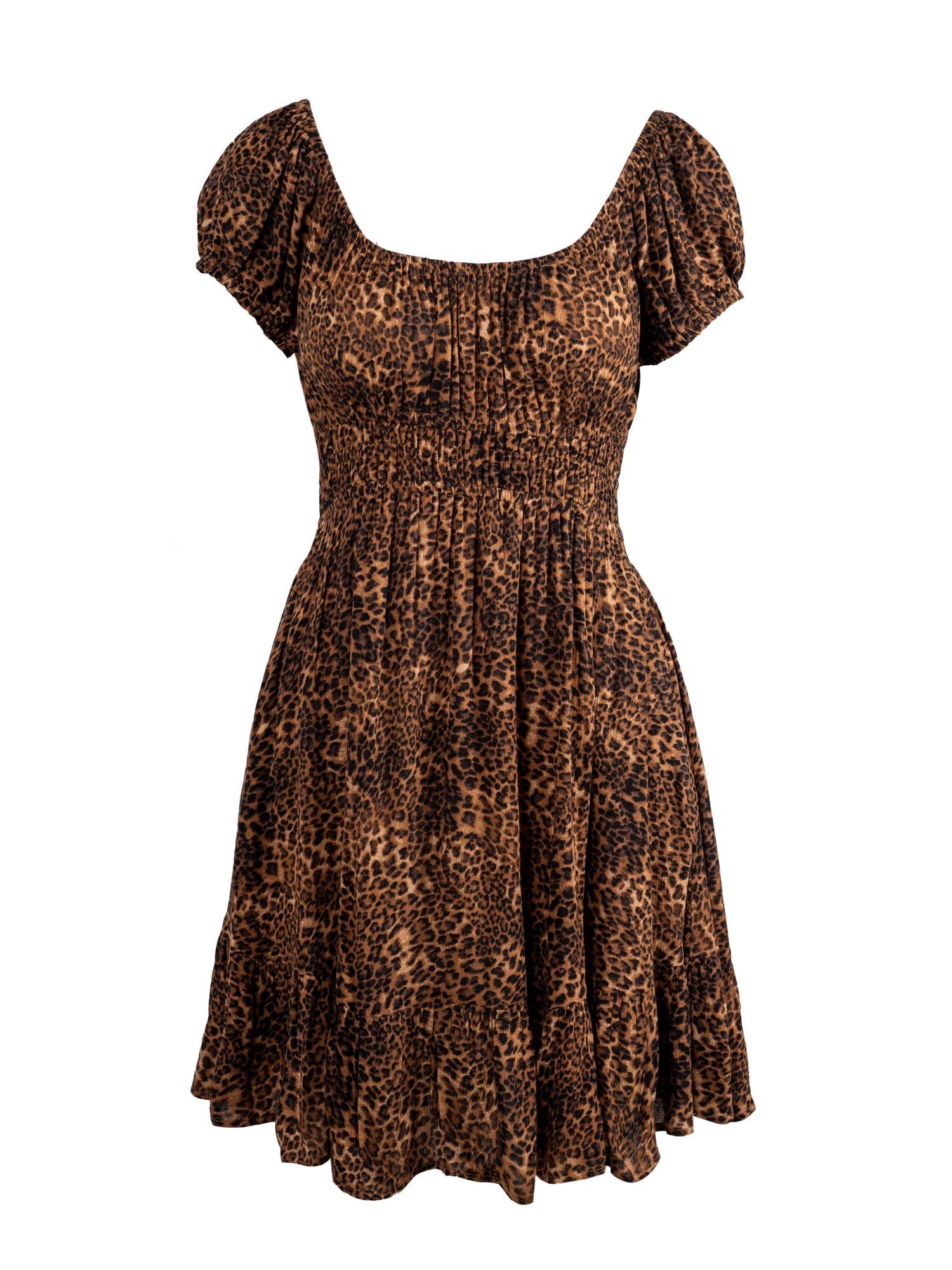 Jessica Simpson Women's Leah Ruched Mini Dress with Puff Sleeves, Sizes XS-XL
