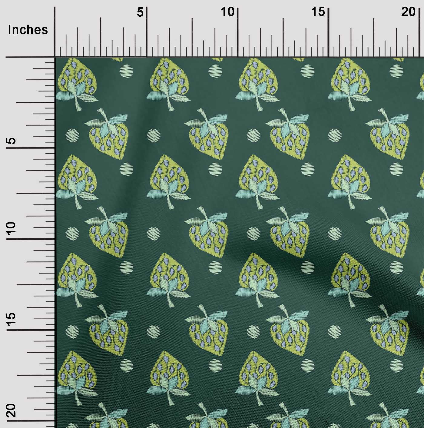 OneOone Viskose Chiffon Stoff Mit Blatt- Und Rosenblumen-Druck – 42 Zoll Breit, Für Nähprojekte
