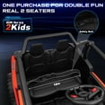 thumbnail image 4 of 24V 2 Seater Ride on Toys UTV for Kids, 7AH Powered UTV Car Toy, 4WD Side by Side Electric Vehicle w/ Remote, 3 Speeds, Bluetooth Spring Suspension, 1.86-4.9mph, Storage for Gift, Red, 4 of 10