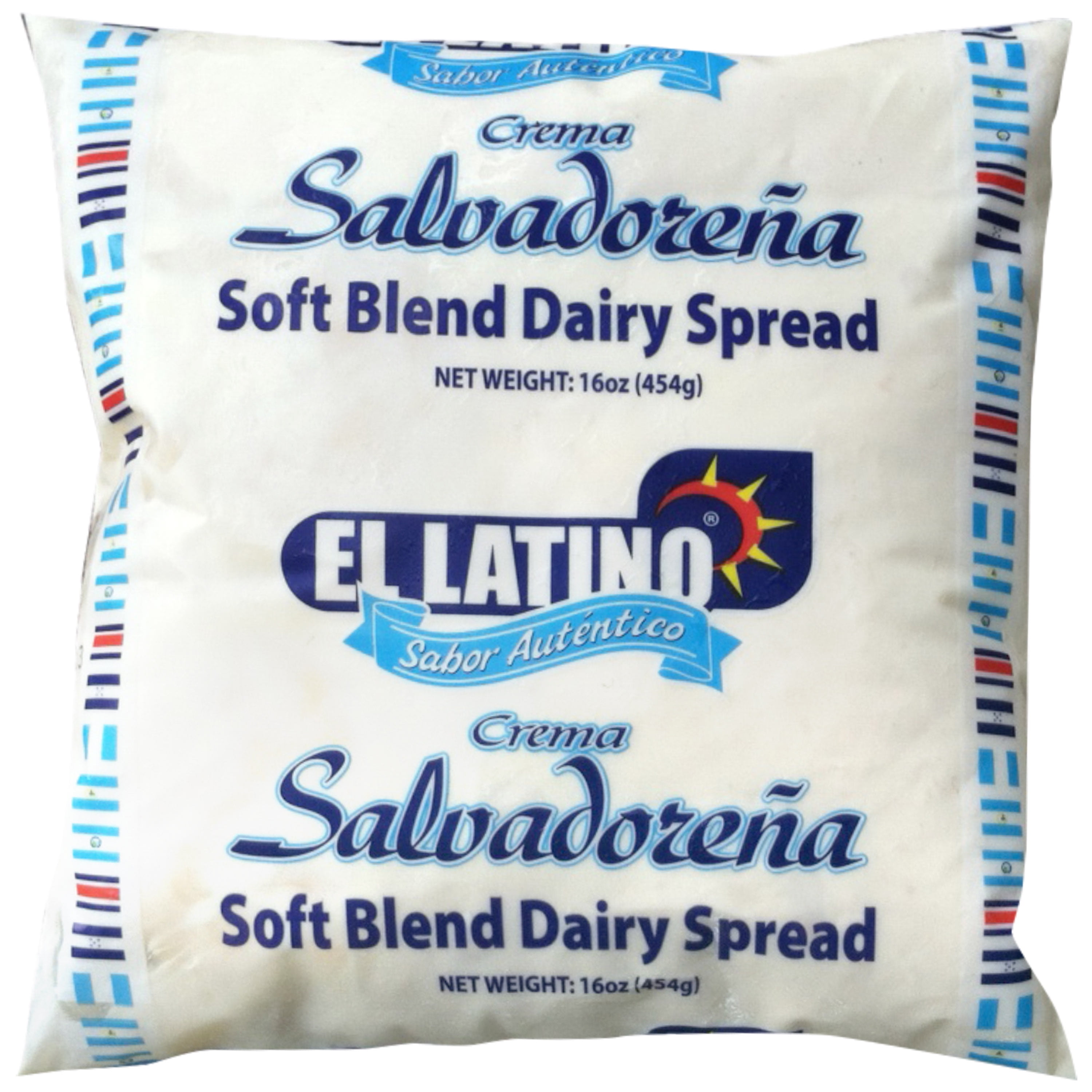 El Latino Crema Salvadorea, Soft Dairy Spread 16oz. Plastic Bag Container. 1 piece.
