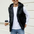 thumbnail image 6 of Olyvenn Stylish Men's Warm Faux Fur Hooded Waistcoat Short Vest Jacket Coat Sleeveless Outwear Faux Fur Coat Vest with Hooded Fluffy Jacket Black 10, 6 of 9
