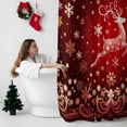 thumbnail image 5 of Christmas Reindeer Bathroom Shower Curtain Gold Snowflakes Winter Red Fantasy Waterproof Washable Shower Curtains for Bathtub Bath Decor with Grommets and Hook 72 X 84 Inch, 5 of 8