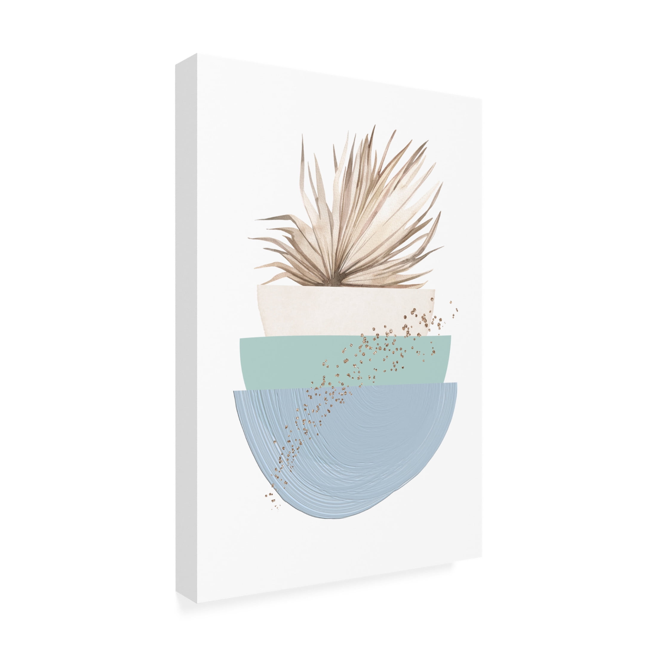 Trademark Fine Art Sally Ann Moss Blue green boho 3 Canvas Wall Art