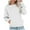White, variant on Lindreshi Long Sleeve Shirts for Women Women's Fashion Solid Loose Round-Neck Long Sleeve Pocket Blouse Sweater Tops