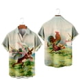 thumbnail image 2 of Hawaiian T-shirts for Men- Easter Rabbit Short Sleeve Beach Tops Bunny Printed Lapel Loose Tops Tops with Pocket, #7, Adult-2XS, 2 of 8