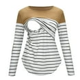 thumbnail image 1 of Hauts d'Allaitement de Maternité pour Femmes à Manches Longues, T-Shirt d'Allaitement Rayé, 1 of 10