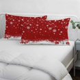 thumbnail image 3 of Red Christmas Pillow Covers, Linen Long Throw Pillow Case, Snowflake Winter Xmas Ball Holiday Pillow Protector Decorative Cushion Cover for Living Room/Bedroom 24" x 36", 3 of 8