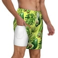thumbnail image 3 of Gaeub Kiwi and Avocado Mens Swim Trunks Stretch Beach Shorts Quick Dry for Men Swim Shorts Swimwear with Pockets- Medium, 3 of 9