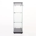 thumbnail image 2 of Black Glass Display Cabinet With 3 Shelves And One Door - Chic Practical Home Decor 3-shelf Ideal For, 2 of 3