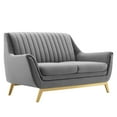 thumbnail image 2 of Modway Winsome Channel Tufted Performance Velvet Loveseat in Gray, 2 of 8