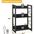thumbnail image 2 of Book Shelf Small Bookshelf - 3-Tier Wood Bookcase Industrial Bookshelf Metal Narrow Bookcase Storage Organizer Display Rack for Bedroom Living Room Home Office (Black), 2 of 14