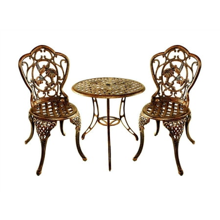 Three Pc Hummingbird Motif Bistro Set (Verdi Grey)