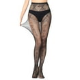thumbnail image 1 of HBFAGFB Collants pour Femmes Chaussettes Longues à Bretelles Résille Fleur Bas en Soie, 1 of 5