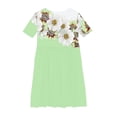 thumbnail image 3 of RXIRUCGD 2025 Vêtements d'Été pour Enfants Robe Extensible à Imprimé Floral pour Fille Robe à Manches Courtes à Col Rond Jupe de Danse pour Enfants, 3 of 4