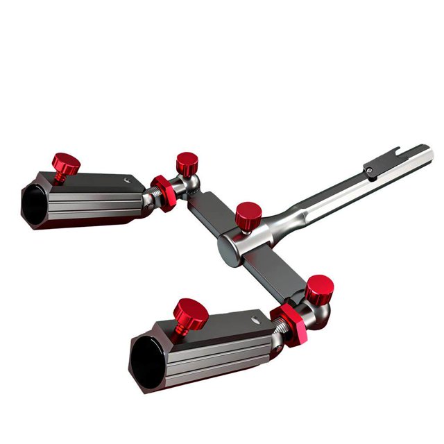 Toystoory Soporte de caña de pescar de aleación de aluminio omnidireccional de 2 ranuras soporte de caña de pescar Universal estable Pescar