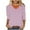 Hot Pink, variant on Womens 3/4 Sleeve Striped Tops Crisscross V Neck Casual Tee Shirts Spring Fall Pullover Plus Size Tshirts (XL, Red)