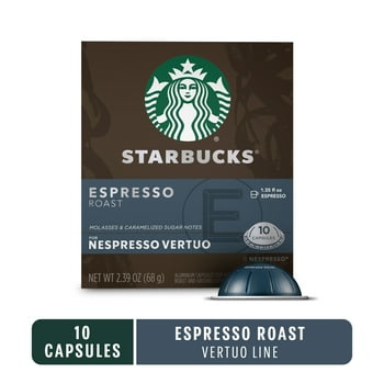 Starbucks Espresso Dark Roast for Nespresso Vertuo s, 10 Count Box