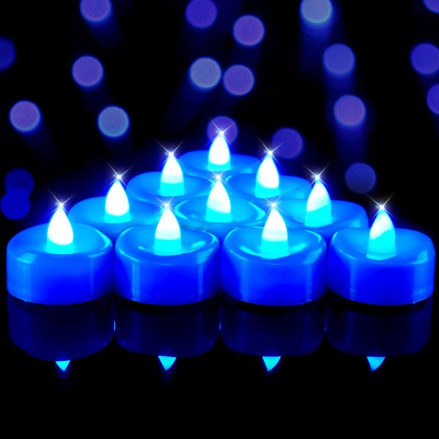 Velas de té LED BEICHI, 50 unidades, color azul