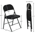 thumbnail image 2 of Pemberly Row Ensemble de 4 Chaises Pliantes Siège Rembourré Métal Noir, 2 of 6