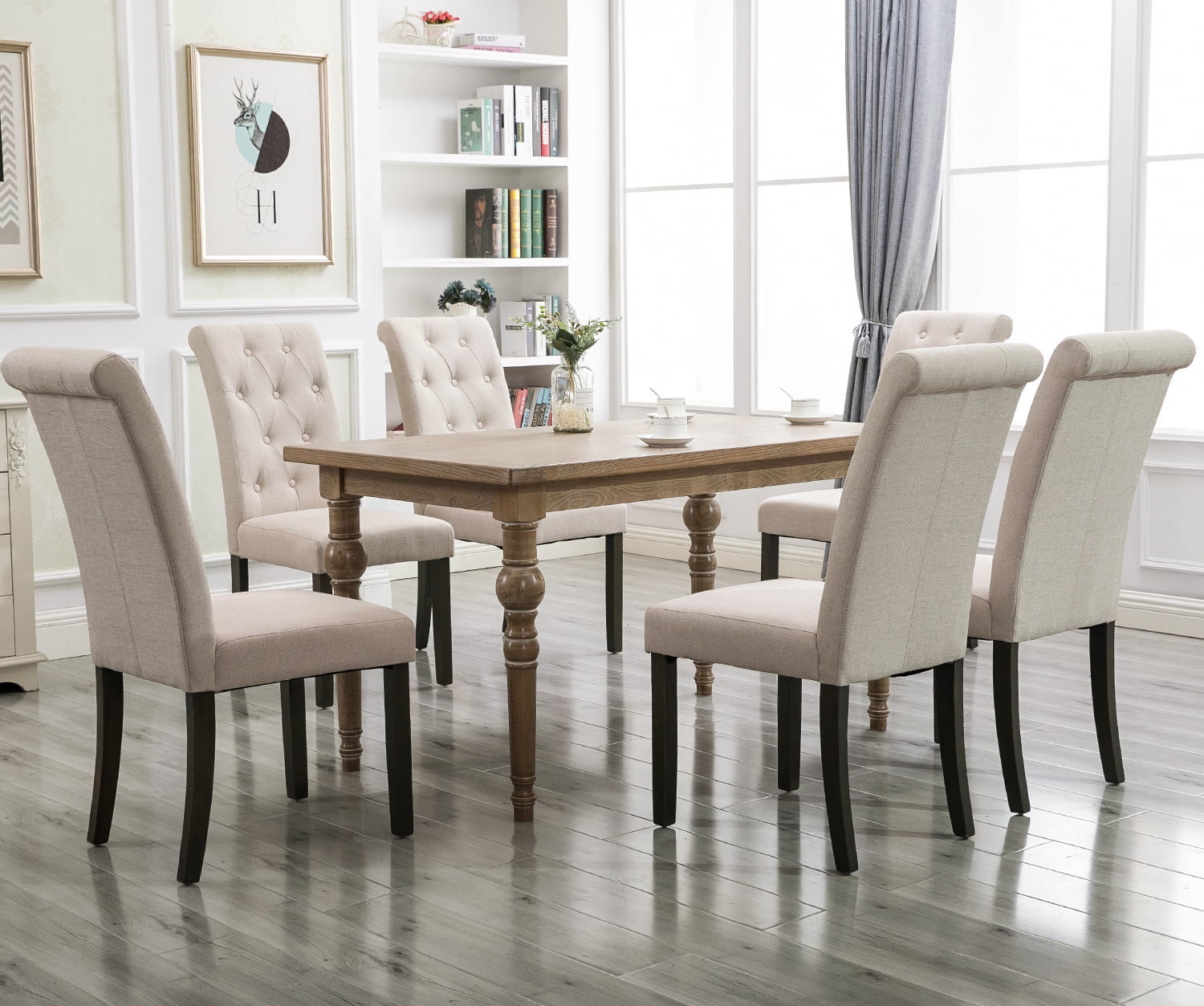 Buy Tufted Dining Chairs Set of 2, Upholstered High Back Padded Dining