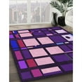 thumbnail image 3 of Ahgly Company Machine Washable Indoor Rectangle Transitional Rich Lilac Purple Area Rugs, 3' x 5', 3 of 7