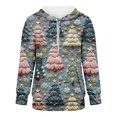 thumbnail image 5 of Chandails d'Automne et d'Hiver Grande Taille pour Femmes Chandail à Capuchon à Manches Longues à Col Rond Décontracté et à la Mode avec Imprimé de Noël pour Femmes Chandails à Capuchon Amusants Rose TTTG, 5 of 5