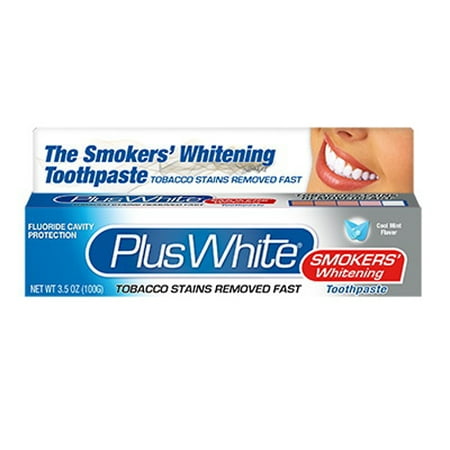 Plus White Les fumeurs Dentifrice blanchissant, Protection Fluoride - 3.5 Oz, 6 Pack