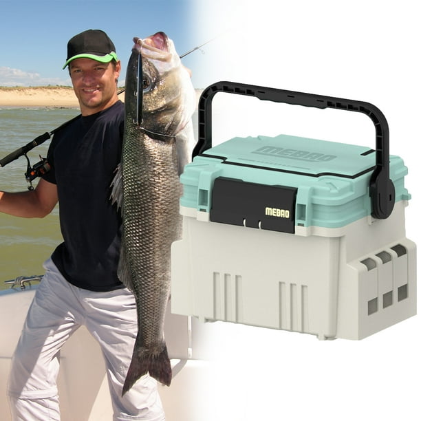 Caja Organizadora Almacenamiento Doble Capa 20L Con Asa Accesorios Pesca Plástico